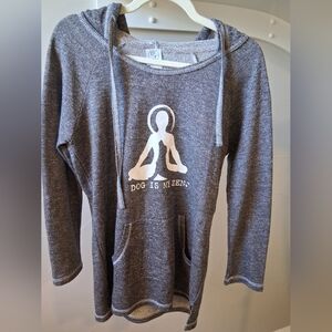 Dog Is Good Women's Gray Hoodie with Zen Dog Design Size M